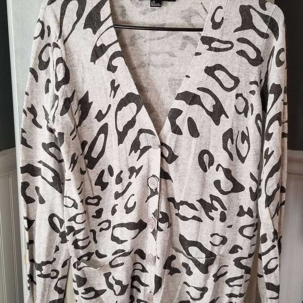leopard print button cardigan